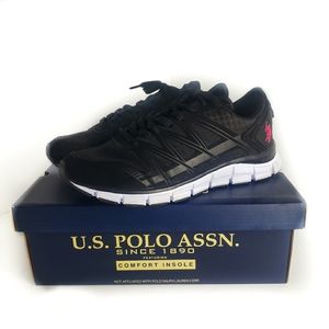 U.S. Polo Assn. Black and Pink Sneakers